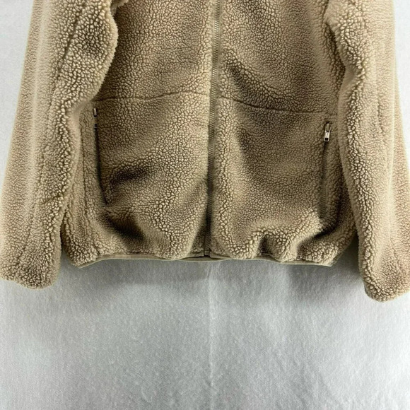 Brandy Melville John Galt Teddy Jacket Women's Sz M-L Tan Full Zip Fleece Sherpa - Picture 8 of 13